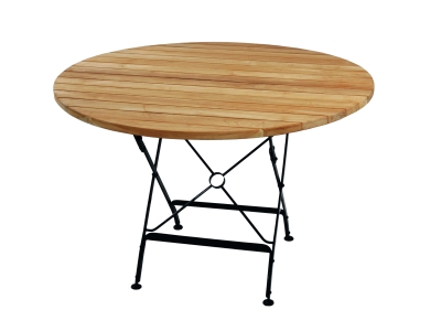 Zebra Florence Klapptisch rund 115cm groß aus Teak und Flachstahl Zebra Florence Klapptisch rund 115cm groß aus Teak und Flachstahl
