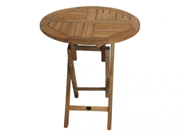 Zebra Poker Tisch rund 70cm aus Teakholz