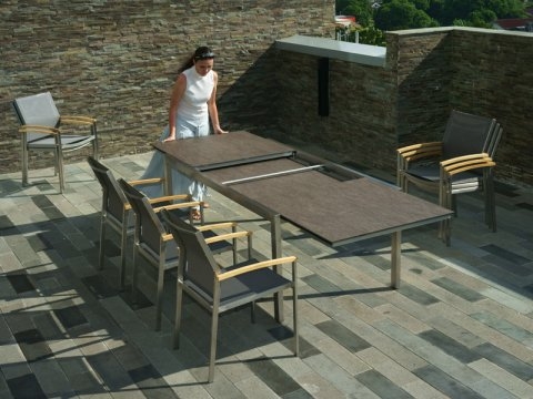 Zebra Kubex Ausziehtisch 190-300x100cm HPL-vulcanic stone