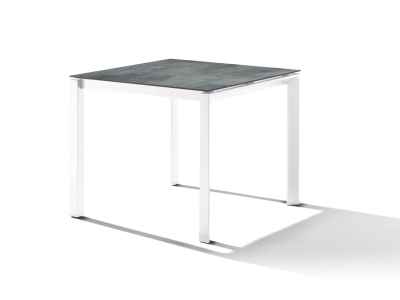 Sieger Gartentisch Polytec Zement graphit-Wei 90x90cm