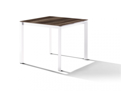 Sieger Gartentisch Polytec Eiche dunkel-Wei 90x90cm