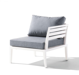 Sieger Cannes Seitenelement rechts Aluminium wei&szlig; mit Polstern