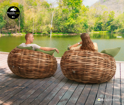 Apple Bee Cocoon Lounge Chair Gr�n 130x130x78cm