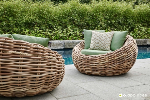 Apple Bee Cocoon Lounge Chair Gr&uuml;n 130x130x92cm