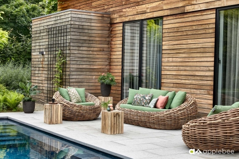 Apple Bee Cocoon Lounge Chair Gr&uuml;n 130x130x92cm