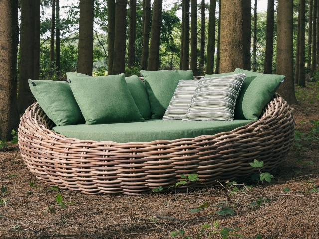 Apple Bee Cocoon Daybed Gr&uuml;n inkl. Kissen 220x220x92cm
