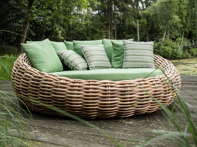 Apple Bee Cocoon Daybed Gr&uuml;n inkl. Kissen 220x220x92cm