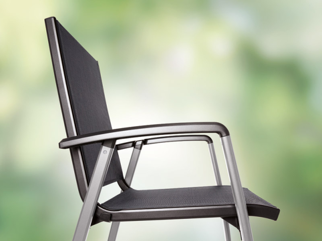 Sieger Salerno Stapelsessel Aluminium graphit