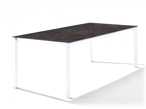 Sieger Gartentisch Polytec Beton dunkel-Wei 220x100cm
