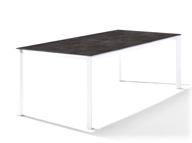 Sieger Gartentisch Polytec Beton dunkel-Wei 220x100cm