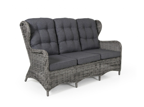 Brafab Rosita Gartensofa 170cm, Geflecht grau, inkl. Kissen