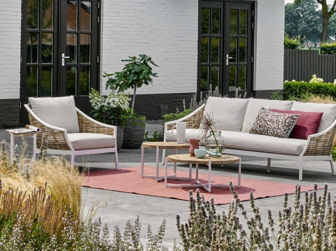 Apple Bee Milou Kaffeetisch Wei&szlig; Teak 74cm