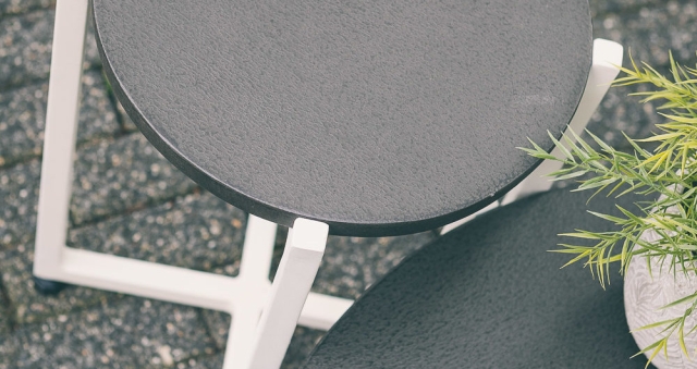 Apple Bee Soul Loungetisch 34cm, Gestell wei&szlig;, Tischplatte bronze