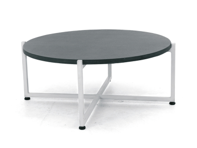Apple Bee Soul Loungetisch 74cm, Gestell wei, Tischplatte bronze