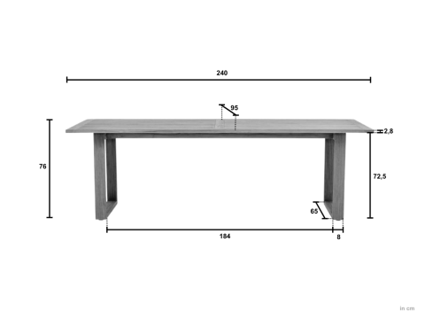 Apple Bee Antigua Dining Tisch Teak coastal 240x95cm