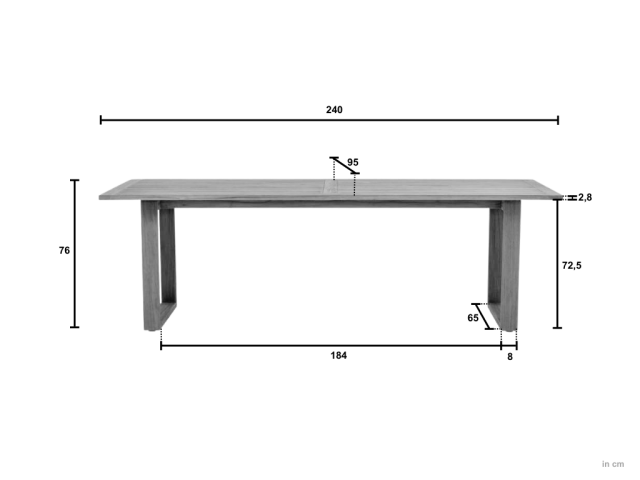 Apple Bee Antigua Dining Tisch Teak coastal 240x95cm