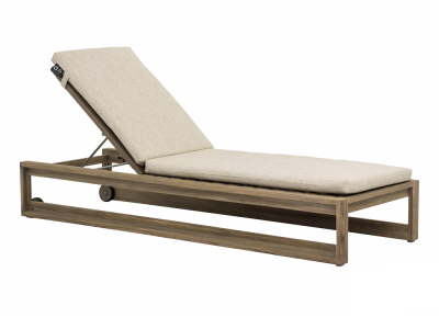 Apple Bee Antigua Gartenliege aus Teakholz coastal mit Kissen und verstellb. Rckenteil