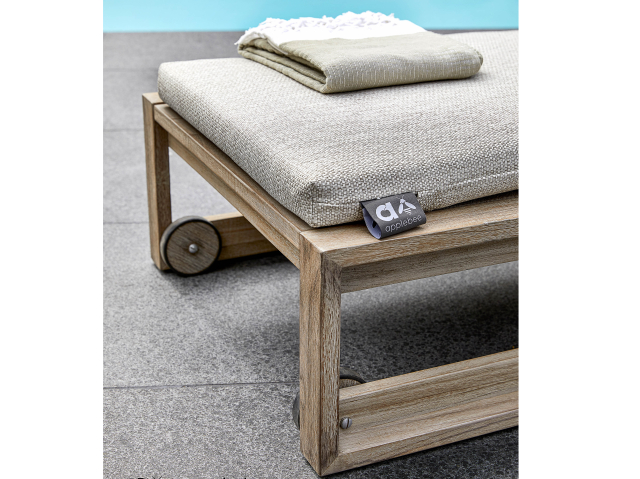 Apple Bee Antigua Gartenliege aus Teakholz coastal mit Kissen und verstellb. Rckenteil