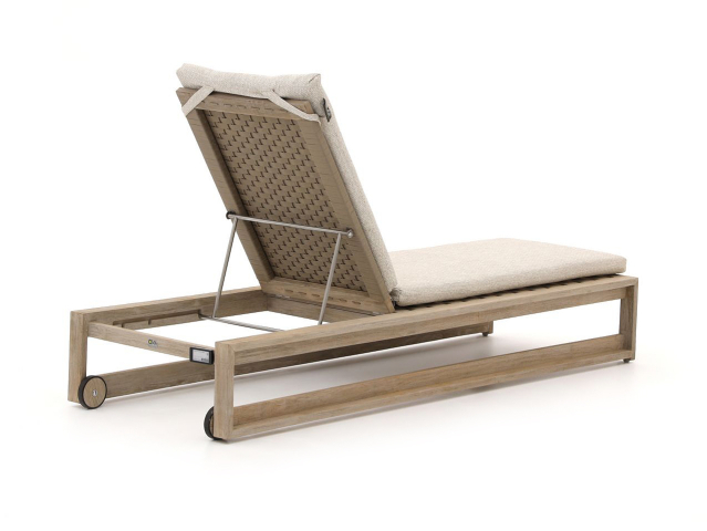 Apple Bee Antigua Gartenliege aus Teakholz coastal mit Kissen und verstellb. Rckenteil