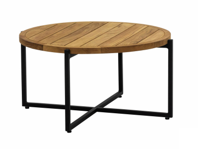 Apple Bee Condor Loungetisch 74x38cm Aluminium black mit Teakplatte