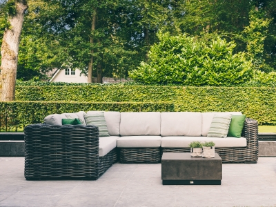 Apple Bee Elements XL black wash-Crete Lounge-Set ca. 326x260cm