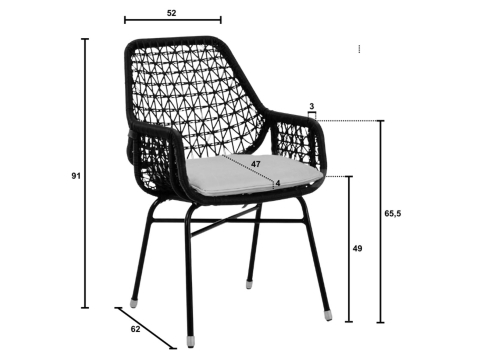 Apple Bee Zara Dining Armchair black