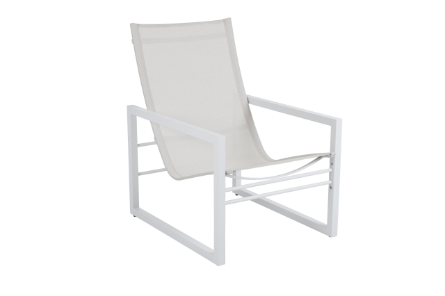 Brafab Vevi Loungesessel Aluminium wei�, off-white