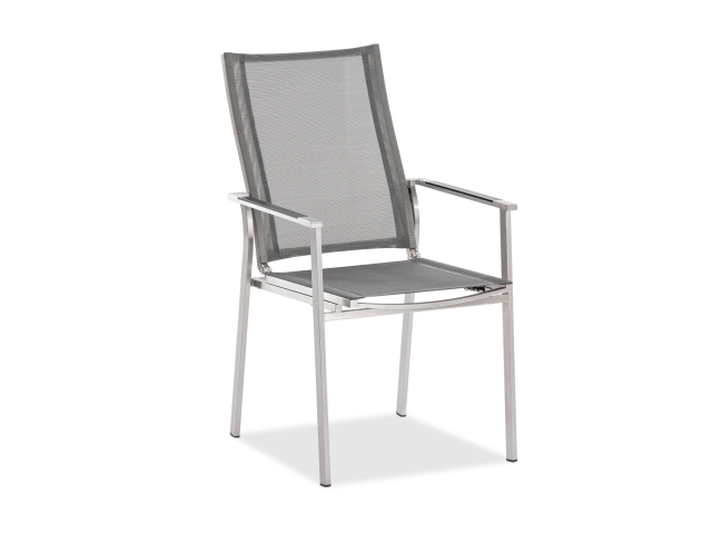 Niehoff Scalea Flex Hochlehner, taupe, Armlehnauflage Teakholz
