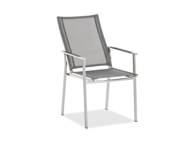 Niehoff Scalea Flex Hochlehner, taupe, Armlehnauflage Teakholz