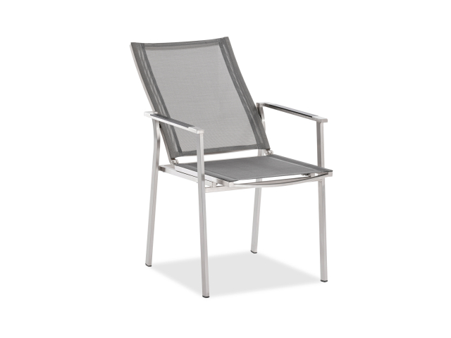 Niehoff Scalea Flex Hochlehner, schwarz, Armlehnauflage Teakholz