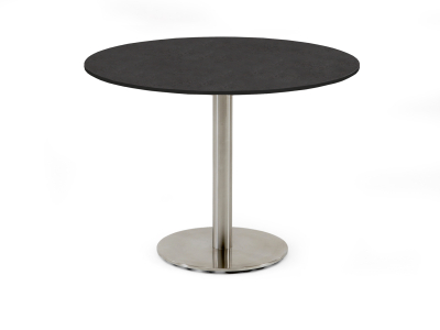 Niehoff Bistro Tisch rund 125cm, HPL Granit-Design, Edelstahl-Gestell
