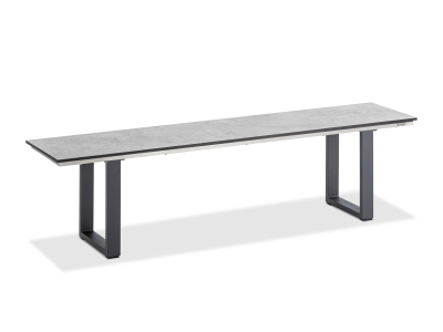 Niehoff Nemo Bank 220cm, Aluminium, HPL Zement-Design