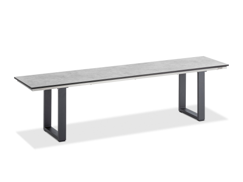 Niehoff Nemo Bank 220cm, Aluminium, HPL Zement-Design