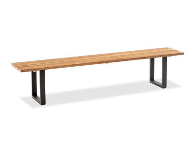 Niehoff Nemo Bank 180cm, Aluminium, Teak gelt