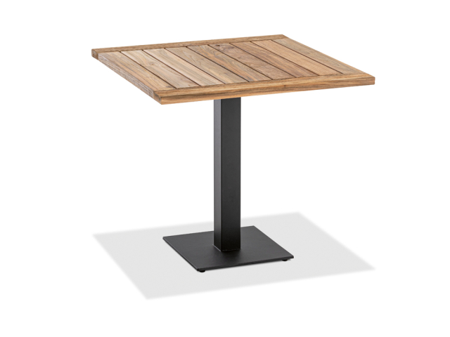 Niehoff Bistro Tisch quadratisch 81x81cm Teak, Gestell Edelstahl-anthrazit
