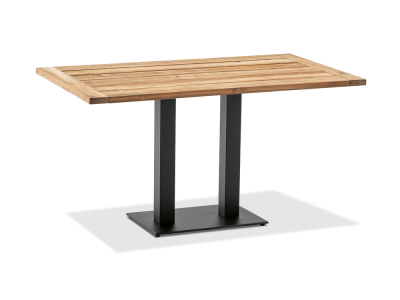 Niehoff Bistro Tisch, anthrazit, rechteckig 120x81cm, Teak gelt