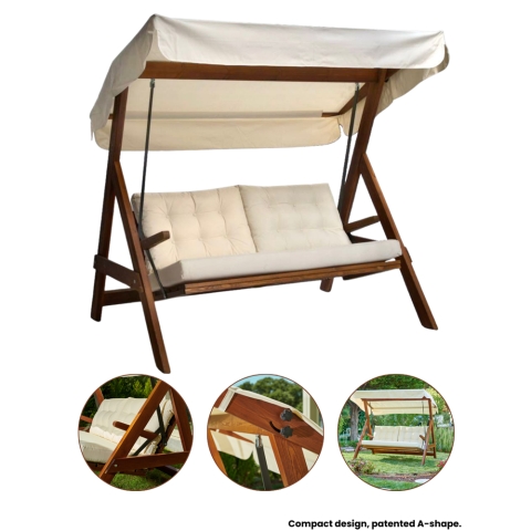 Pemode Hollywoodschaukel Paris 2000 Beige B:194 x T:123 x H:180 cm