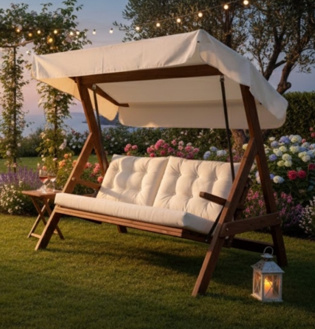 Pemode Hollywoodschaukel Paris 2000 Beige B:194 x T:123 x H:180 cm