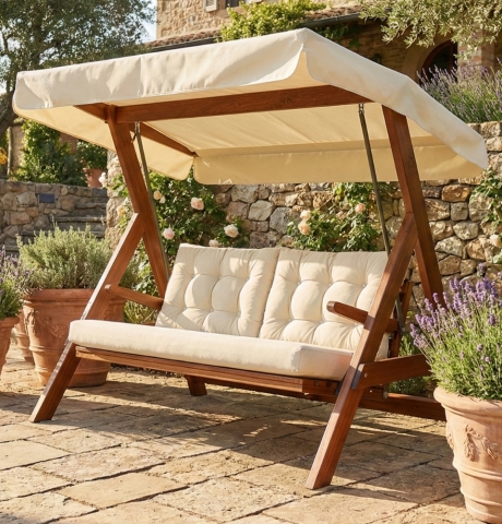 Pemode Hollywoodschaukel Paris 2000 Beige B:194 x T:123 x H:180 cm