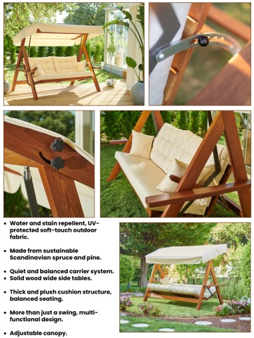 Pemode Hollywoodschaukel Lyon 2400 Beige B:228 x T:134 x H:190 cm