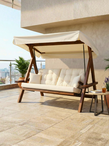 Pemode Hollywoodschaukel Lyon 2400 Beige B:228 x T:134 x H:190 cm