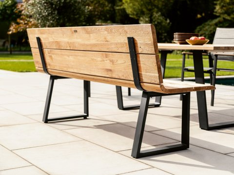 Niehoff Nova Massivholzbank 220cm, Aluminium anthrazit, Teak
