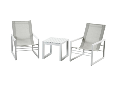 Brafab Vevi Lounge-Set Aluminium wei&szlig;, 3-teilig