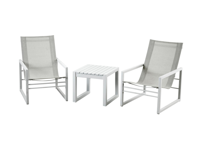 Brafab Vevi Lounge-Set Aluminium wei�, 3-teilig