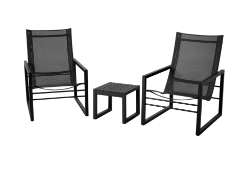 Brafab Vevi Lounge-Set Aluminium schwarz, 3-teilig