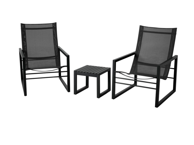 Brafab Vevi Lounge-Set Aluminium schwarz, 3-teilig