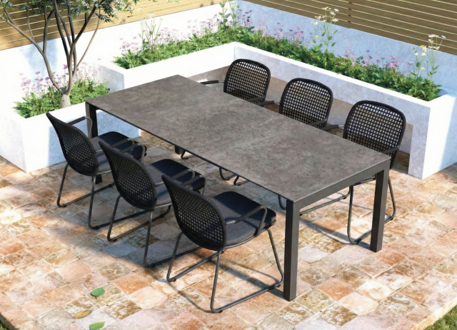 Zebra Ohio Ausziehtisch HPL 170-230 x 95cm Aluminium graphite