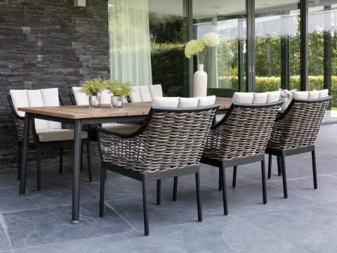 Apple Bee Milou Tisch Teak natur, schwarz 240x100cm