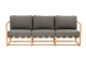 Apple Bee Dolce 3-Sitzer Loungesofa 210cm Teak Kissen Grau