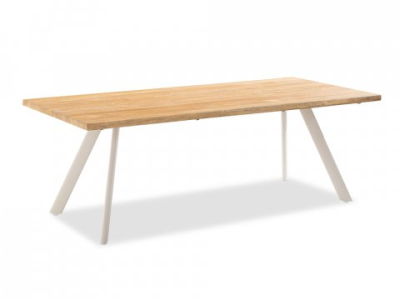 Niehoff Solid Baumkantentisch, Stativprofil Aluminium-Ivory, 280cm
